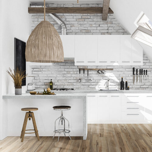 A kitchen with Akadia Vinyl Flooring