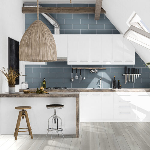 A kitchen with Whitby White Vinyl Flooring